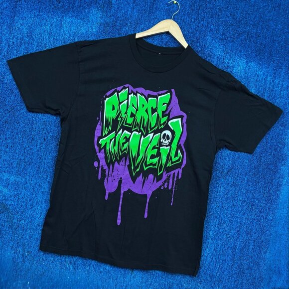 Pierce the Veil Candy Skull Graffiti Spell-Out Band Tee XL - Picture 3 of 4